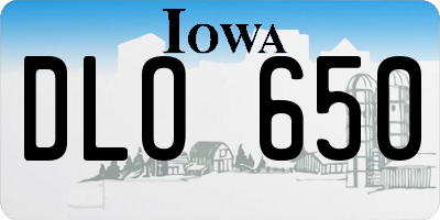 IA license plate DLO650