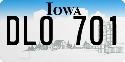 IA license plate DLO701