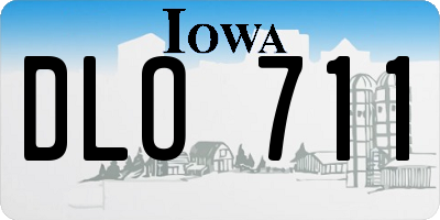 IA license plate DLO711