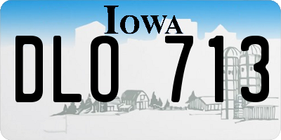 IA license plate DLO713