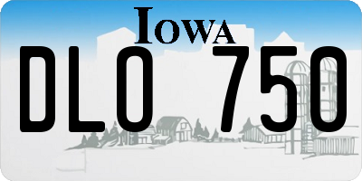 IA license plate DLO750