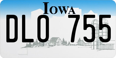 IA license plate DLO755