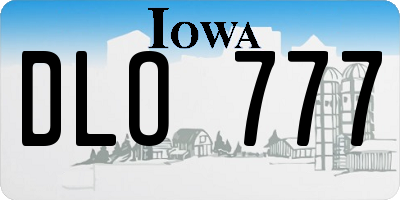 IA license plate DLO777