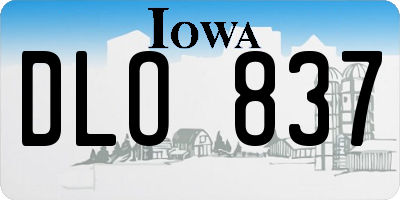IA license plate DLO837