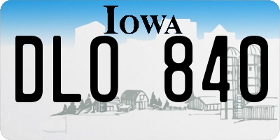IA license plate DLO840