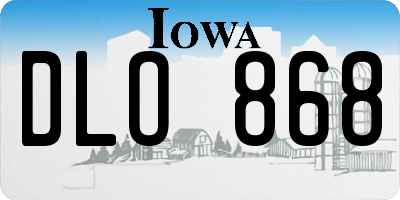 IA license plate DLO868