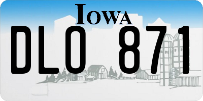 IA license plate DLO871