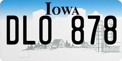 IA license plate DLO878