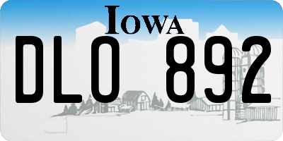 IA license plate DLO892