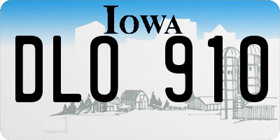 IA license plate DLO910