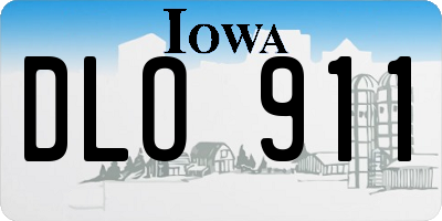 IA license plate DLO911