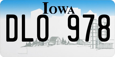 IA license plate DLO978