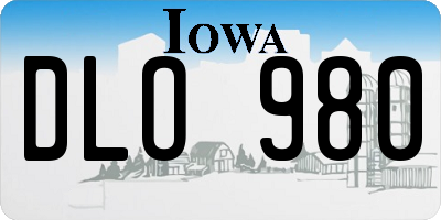 IA license plate DLO980