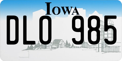 IA license plate DLO985