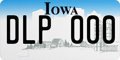 IA license plate DLP000
