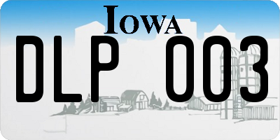 IA license plate DLP003