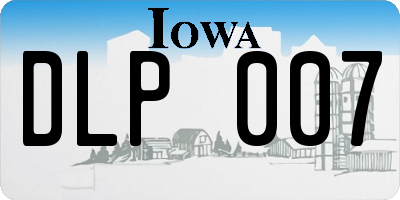 IA license plate DLP007