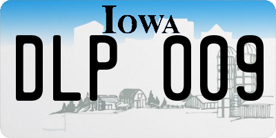 IA license plate DLP009