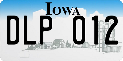 IA license plate DLP012
