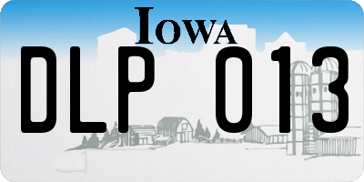 IA license plate DLP013