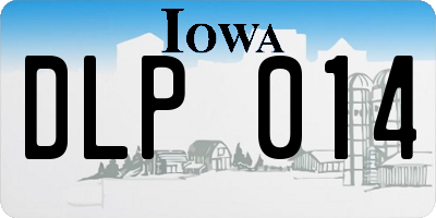 IA license plate DLP014