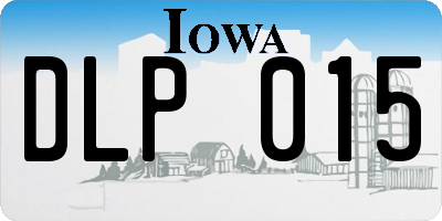 IA license plate DLP015