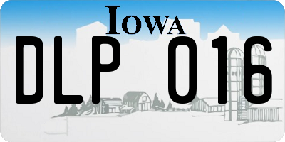 IA license plate DLP016