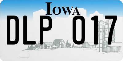 IA license plate DLP017