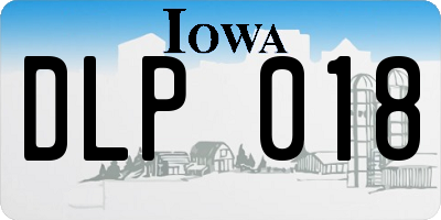 IA license plate DLP018