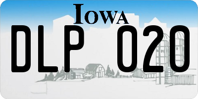 IA license plate DLP020