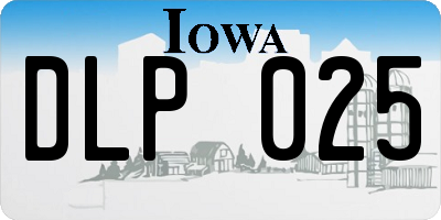 IA license plate DLP025