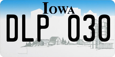 IA license plate DLP030