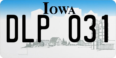 IA license plate DLP031