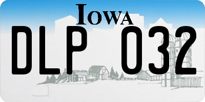 IA license plate DLP032