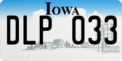 IA license plate DLP033