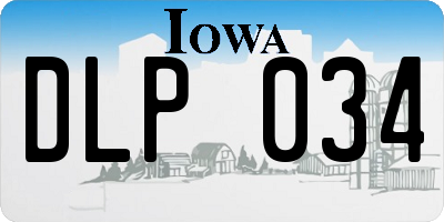 IA license plate DLP034
