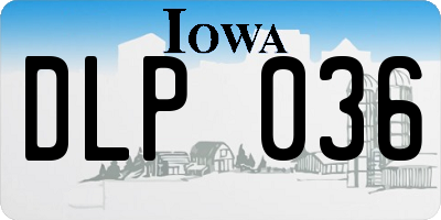IA license plate DLP036