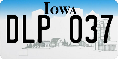 IA license plate DLP037