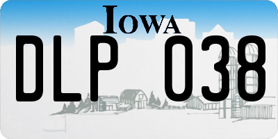 IA license plate DLP038
