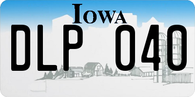 IA license plate DLP040