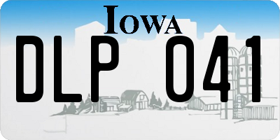 IA license plate DLP041