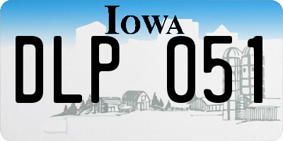 IA license plate DLP051