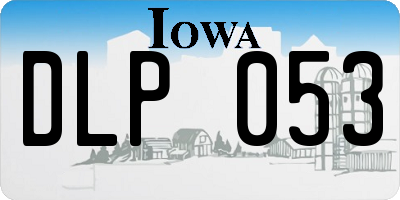 IA license plate DLP053