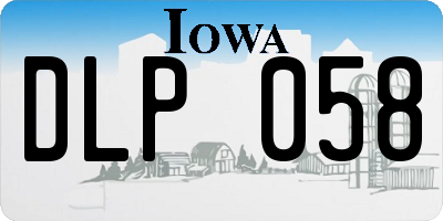 IA license plate DLP058