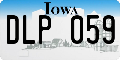 IA license plate DLP059