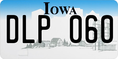IA license plate DLP060