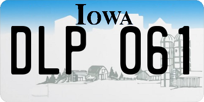 IA license plate DLP061