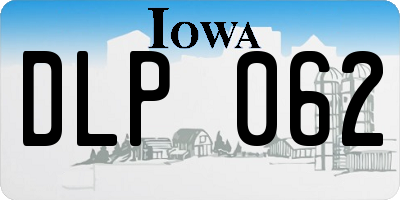 IA license plate DLP062