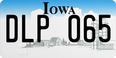 IA license plate DLP065