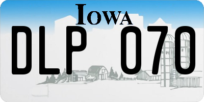 IA license plate DLP070